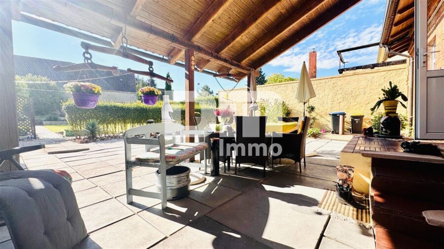 Solides Ein- bis Zweifamilienhaus mit großer Terrasse, Nebengebäude und opulenten Gartenbereich - Terrasse / teilüberdacht